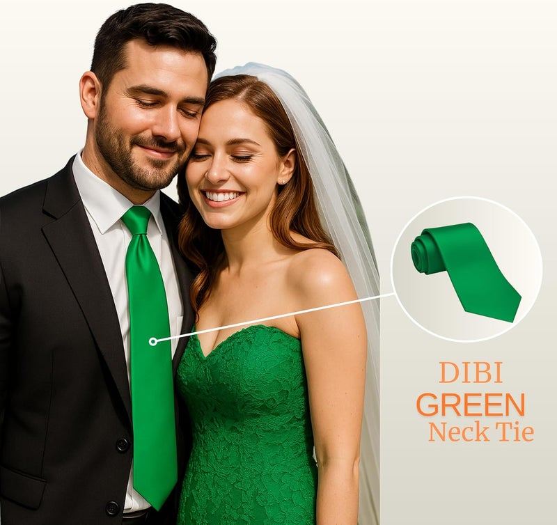 DIBI Solid Color Ties for Men, Formal Mens Ties, Neck Tie, Classic Tie for Boys Women Teens, Wedding Business Costume Necktie - Image 4